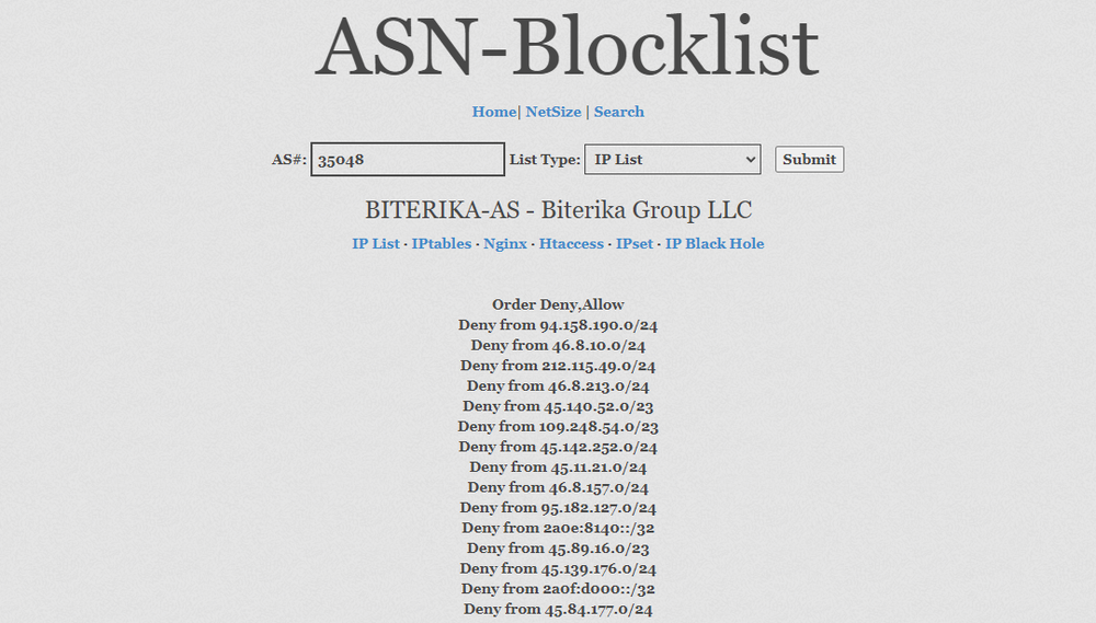 2.1 Определяем диапазоны IP-адресов по ASN